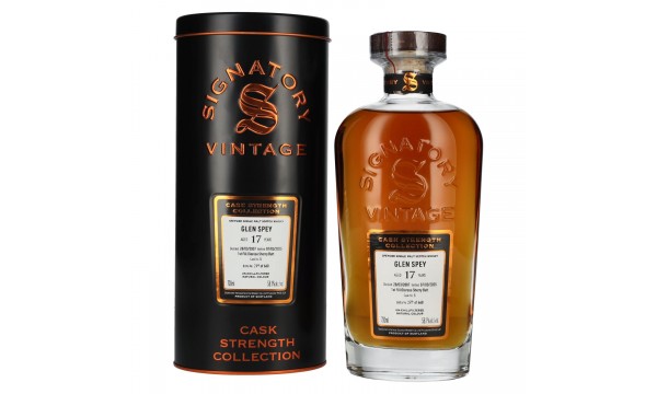 Signatory Vintage GLEN SPEY 17 Years Old 1st Fill Oloroso Cask Strength #5 2007 58,1% Vol. 0,7l metalinėje dėžutėje Signatory Vintage GLEN SPEY 17 Years Old 1st Fill Oloroso Cask Strength #5 2007 58,1% Vol. 0,7l metalinėje dėžutėje