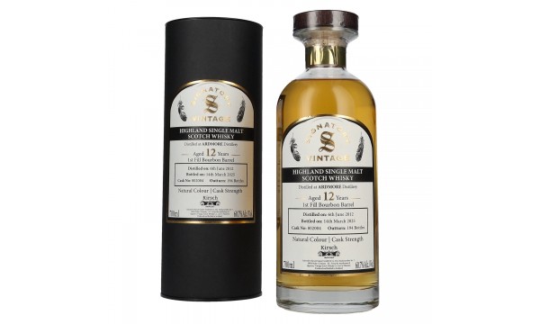 Signatory Vintage ARDMORE 12 Years Old 1st Fill Bourbon Cask Strength #802004 2012 60,7% Vol. 0,7l metalinėje dėžutėje Signatory Vintage ARDMORE 12 Years Old 1st Fill Bourbon Cask Strength #802004 2012 60,7% Vol. 0,7l metalinėje dėžutėje
