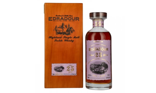 Edradour 25 Years Old 200th Anniversary 1st Fill Bordeaux Cask Highland Single Malt 55,4% Vol. 0,7l medinėje dėžutėje