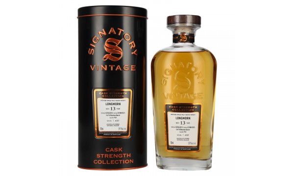 Signatory Vintage LONGMORN 13 Years Old Cask Strength Collection 2012 59,1% Vol. 0,7l metalinėje dėžutėje