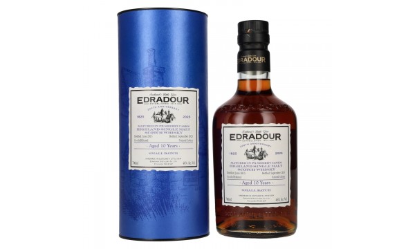 Edradour 10 Years Old Small Batch 200th Anniversary PX Sherry Cask 46% Vol. 0,7l dovanų dėžutėje
