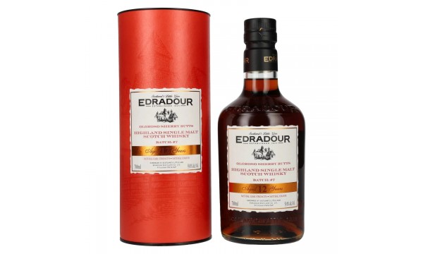 Edradour 12 Years Old Oloroso Sherry Single Malt Whisky Natural Cask Strength #7 59% Vol. 0,7l dovanų dėžutėje