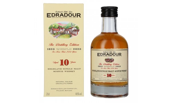 Edradour 10 Years Old Highland Single Malt Scotch Whisky 46% Vol. 0,2l dovanų dėžutėje Edradour 10 Years Old Highland Single Malt Scotch Whisky 46% Vol. 0,2l dovanų dėžutėje