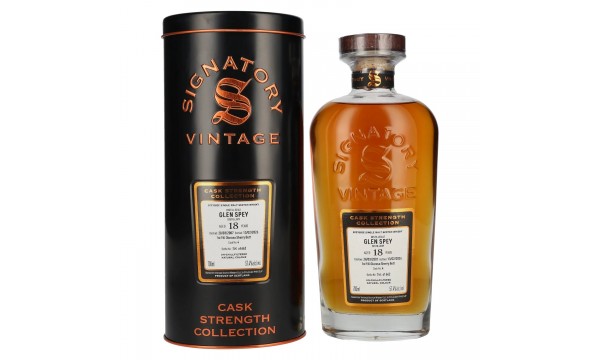 Signatory Vintage GLEN SPEY 18 Years Old 1st Fill Oloroso Cask Strength #4 2007 57,4% Vol. 0,7l metalinėje dėžutėje