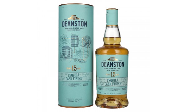 Deanston 15 Years Old Highland Single Malt Tequila Cask Finish 52,5% Vol. 0,7l dovanų dėžutėje