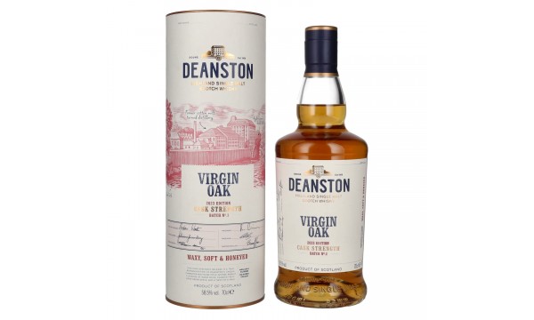Deanston VIRGIN OAK Highland Single Malt Cask Strength Batch No. 1 Edition 2023 58,5% Vol. 0,7l dovanų dėžutėje