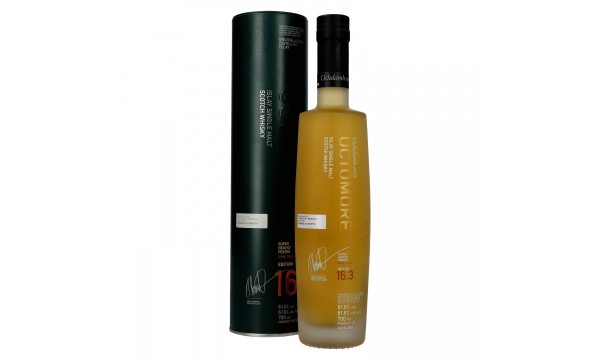 Octomore EDITION: 16.3 Super Heavily Peated Islay Single Malt 61,6% Vol. 0,7l Tinbox dėžutėje