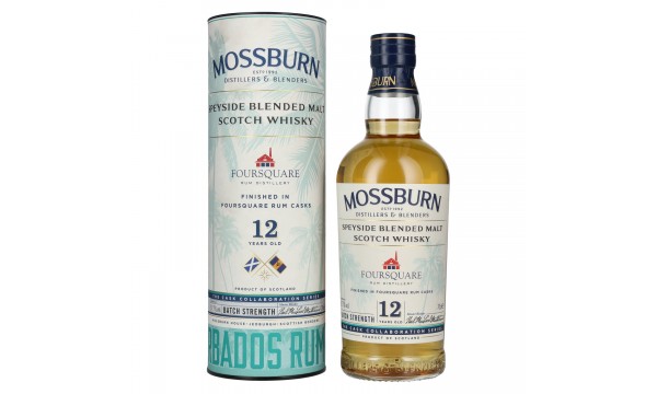 Mossburn FOURSQUARE 12 Years Old Rum Casks Whisky Batch Strength 57,7% Vol. 0,7l dovanų dėžutėje