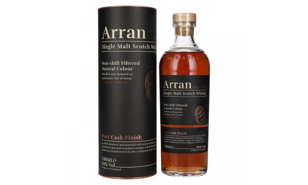 Arran Single Malt PORT CASK FINISH Single Malt Scotch Whisky 50% Vol. 0,7l dovanų dėžutėje