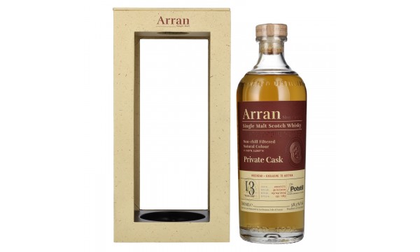 Arran 13 Years Old POTSTILL PRIVATE CASK Single Malt Scotch Whisky 58,3% Vol. 0,7l dovanų dėžutėje