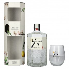 Roku Gin The Japanese Craft Gin 43% Vol. 0,7l dovanų dėžutėje su stiklu