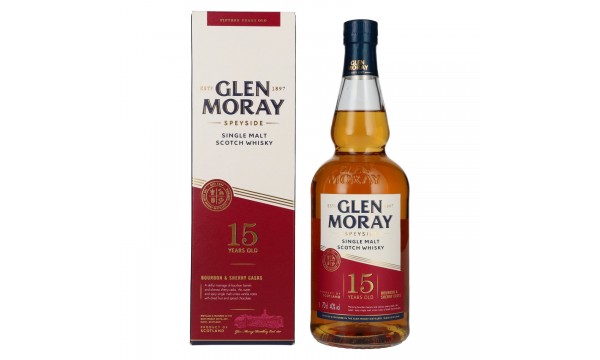 Glen Moray 15 Years Old Bourbon & Sherry Cask Speyside Single Malt 40% Vol. 0,7l dovanų dėžutėje Glen Moray 15 Years Old Bourbon & Sherry Cask Speyside Single Malt 40% Vol. 0,7l dovanų dėžutėje