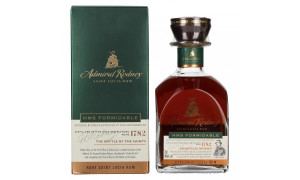 Admiral Rodney HMS FORMIDABLE Rare Saint Lucia Rum 40% Vol. 0,7l dovanų dėžutėje