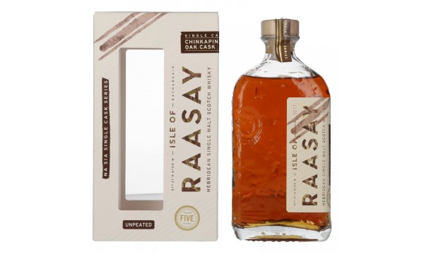 Isle of RAASAY 5 Years Old Chinkapin Oak Single Malt 61,4% Vol. 0,7l dovanų dėžutėje
