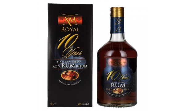 XM ROYAL 10 Years Old Fines Caribbean Rum 40% Vol. 0,7l dovanų dėžutėje