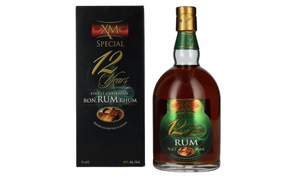 XM SPECIAL 12 Years Old Finest Caribbean Rum 40% Vol. 0,7l dovanų dėžutėje