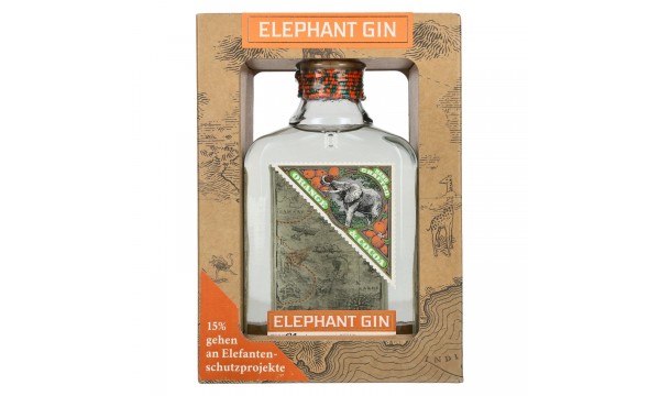 Elephant Gin Orange & Cocoa 40% Vol. 0,5l dovanų dėžutėje Elephant Gin Orange & Cocoa 40% Vol. 0,5l dovanų dėžutėje