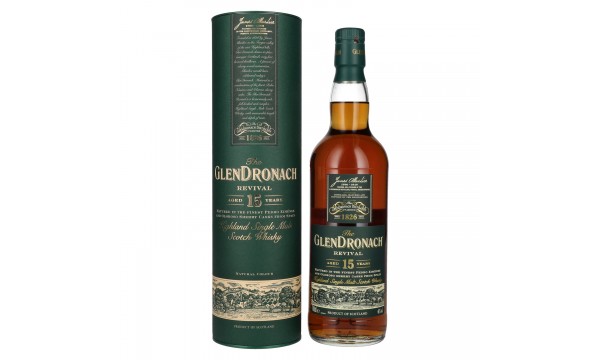 The GlenDronach 15 Years Old REVIVAL Highland Single Malt 46% Vol. 0,7l dovanų dėžutėje