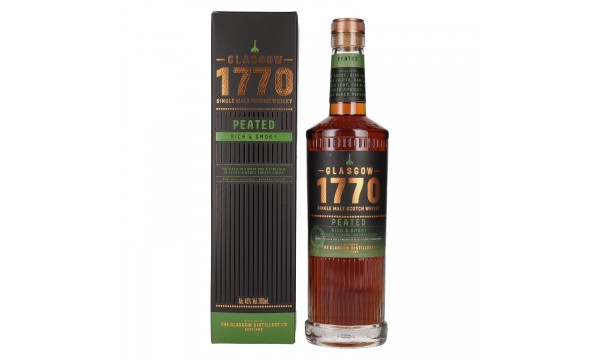 glassgow 1770 PEATED Single Malt Rich & Smoky 46% Vol. 0,7l dovanų dėžutėje