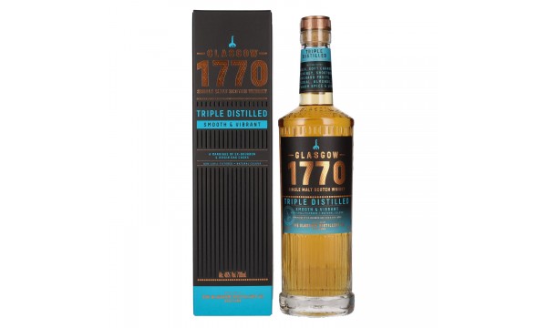 glassgow 1770 TRIPLE DISTILLED Smooth & Vibrant 46% Vol. 0,7l dovanų dėžutėje