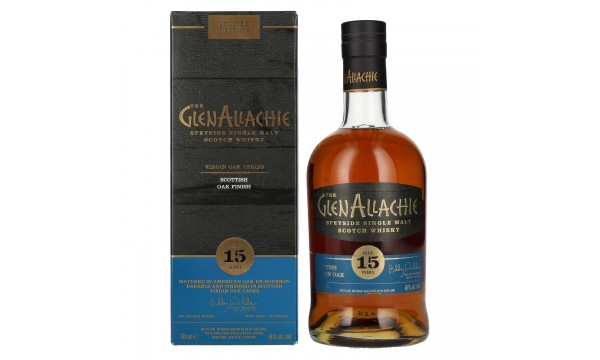The GlenAllachie 15 metų SCOTTISH VIRGIN OAK 48% Vol. 0,7l dovanų dėžutėje