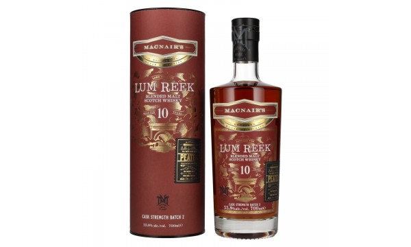 MacNair's Lum Reek 10 Years Old CASK STRENGTH Batch 2 55,8% Vol. 0,7l dovanų dėžutėje
