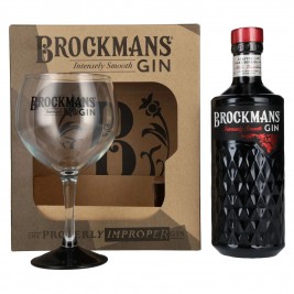Brockmans Intensely Smooth PREMIUM GIN 40% Vol. 0,7l dovanų dėžutėje su stikline