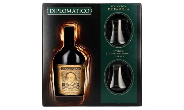 Diplomático SELECCIÓN DE FAMILIA Rum 43% Vol. 0,7l dovanų dėžutėje su 2 stiklinėmis Diplomático SELECCIÓN DE FAMILIA Rum 43% Vol. 0,7l dovanų dėžutėje su 2 stiklinėmis