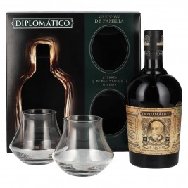 Diplomático SELECCIÓN DE FAMILIA Rum 43% Vol. 0,7l dovanų dėžutėje su 2 stiklais