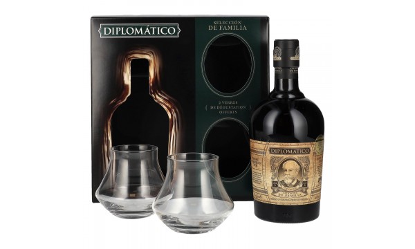 Diplomático SELECCIÓN DE FAMILIA Rum 43% Vol. 0,7l dovanų dėžutėje su 2 stiklais Diplomático SELECCIÓN DE FAMILIA Rum 43% Vol. 0,7l dovanų dėžutėje su 2 stiklais