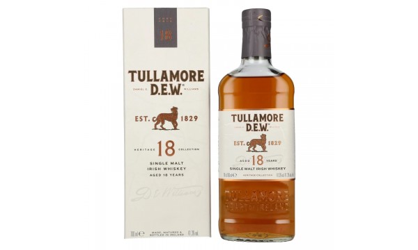 Tullamore D.E.W. 18 Years Old Single Malt Irish Whiskey 41,3% Vol. 0,7l dovanų dėžutėje Tullamore D.E.W. 18 Years Old Single Malt Irish Whiskey 41,3% Vol. 0,7l dovanų dėžutėje