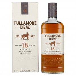Tullamore D.E.W. 18 Years Old Single Malt Irish Whiskey 41,3% Vol. 0,7l dovanų dėžutėje