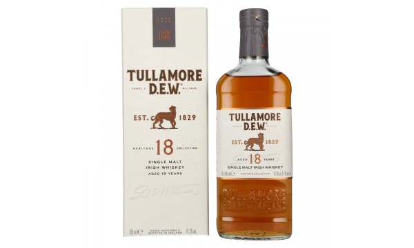 Tullamore D.E.W. 18 Years Old Single Malt Irish Whiskey 41,3% Vol. 0,7l dovanų dėžutėje Tullamore D.E.W. 18 Years Old Single Malt Irish Whiskey 41,3% Vol. 0,7l dovanų dėžutėje