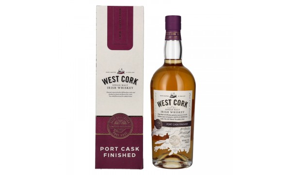 West Cork Single Malt Irish Whiskey PORT CASK FINISHED 43% Vol. 0,7l dovanų dėžutėje