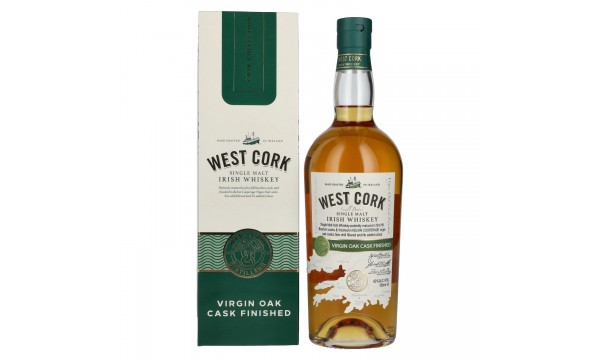 West Cork Single Malt Irish Whiskey VIRGIN OAK CASK FINISHED 43% Vol. 0,7l dovanų dėžutėje