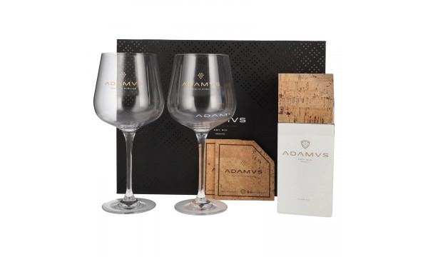 Adamus Dry Gin Organic Limited Edition 2020 44,4% Vol. 0,7l dovanų dėžutėje su 2 taurėmis ir padėkliukais Adamus Dry Gin Organic Limited Edition 2020 44,4% Vol. 0,7l dovanų dėžutėje su 2 taurėmis ir padėkliukais