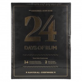 24 DAYS OF RUM The Original Rum Box Black Edition 41,3% Vol. 24x0,02l dovanų dėžutėje su 2 degustaciniais stikliukais