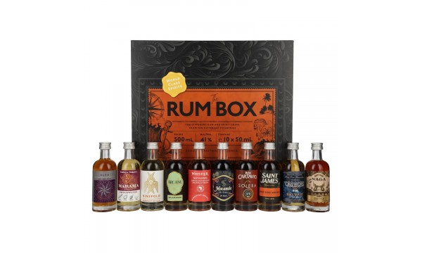 The Rum Box 41% Vol. 10x0,05l dovanų dėžėje The Rum Box 41% Vol. 10x0,05l dovanų dėžėje
