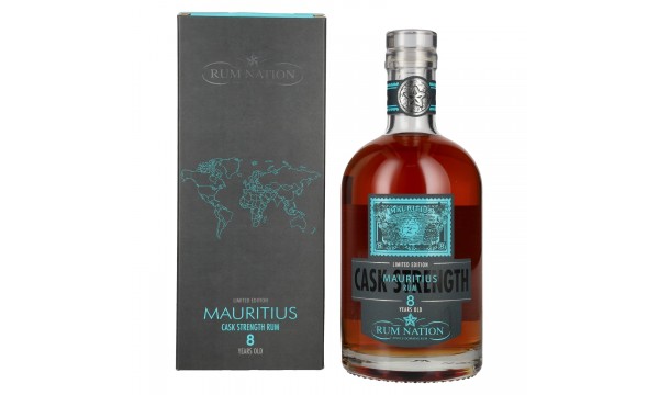 Rum Nation Mauritius 8 Years Old Cask Strength Rum Limited Edition 54,9% Vol. 0,7l dovanų dėžutėje