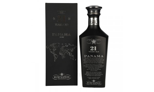 Rum Nation Panama 21 Years Old Black Edition 42% Vol. 0,7l dovanų dėžutėje Rum Nation Panama 21 Years Old Black Edition 42% Vol. 0,7l dovanų dėžutėje
