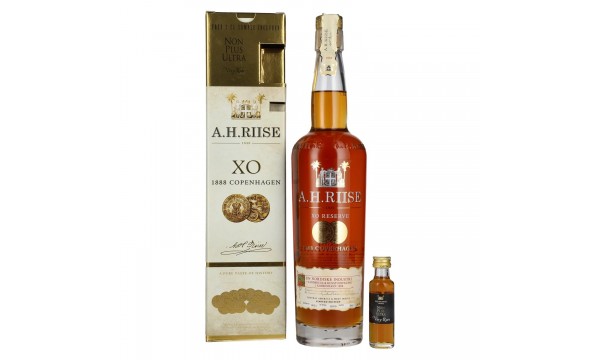 A.H. Riise 1888 COPENHAGEN XO Superior Spirit Drink 40,1% Vol. 0,7l dovanų dėžutėje su miniatiūra Non Plus Ultra 0,02l