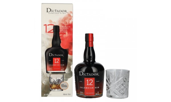 Dictador 12 Years Old ICON RESERVE Colombian Rum 40% Vol. 0,7l dovanų dėžutėje su stiklu Dictador 12 Years Old ICON RESERVE Colombian Rum 40% Vol. 0,7l dovanų dėžutėje su stiklu