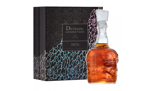 Dictador Generations en LALIQUE 1976 43% Vol. 0,7l dovanų dėžutėje su pavyzdžiu 0,03l