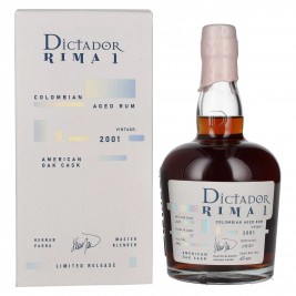 Dictador RIMA 1 21 Years Old AMERICAN OAK Cask Vintage 2001 44% Vol. 0,7l dovanų dėžutėje