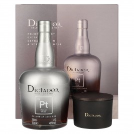 Dictador PLATINUM Colombian Aged Rum 40% Vol. 0,7l dovanų dėžutėje with Kerze