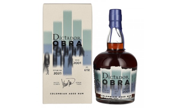 Dictador OBRA VINTAGE 22 Years Old SHERRY CASK Rum 2001 41% Vol. 0,7l dovanų dėžutėje