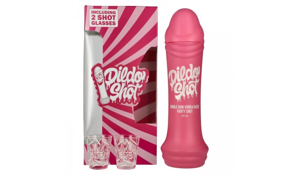 Dildo Shot Bubblegum Vodka Based 10% Vol. 0,7l dovanų dėžutėje su 2 taurėmis Dildo Shot Bubblegum Vodka Based 10% Vol. 0,7l dovanų dėžutėje su 2 taurėmis
