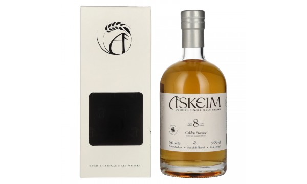 ASKEIM 8 Years Old Golden Promise Swedish Single Malt Whisky 57,7% Vol. 0,5l dovanų dėžutėje