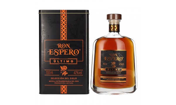 Ron Espero ÚLTIMO Selección del Siglo Producción Limitada 42% Vol. 0,7l skardos dėžutėje Ron Espero ÚLTIMO Selección del Siglo Producción Limitada 42% Vol. 0,7l skardos dėžutėje
