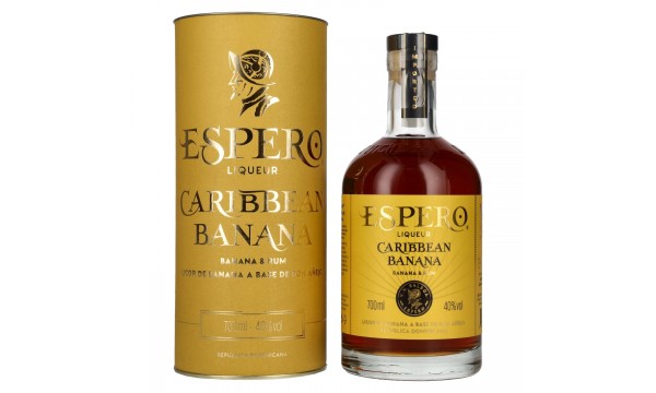Ron Espero Caribbean Banana & Rum Liqueur 40% Vol. 0,7l dovanų dėžutėje Ron Espero Caribbean Banana & Rum Liqueur 40% Vol. 0,7l dovanų dėžutėje